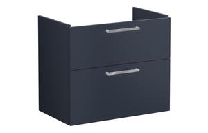 VitrA Root Flat 80cm 2 Drawer Washbasin Unit - Matt Dark Blue